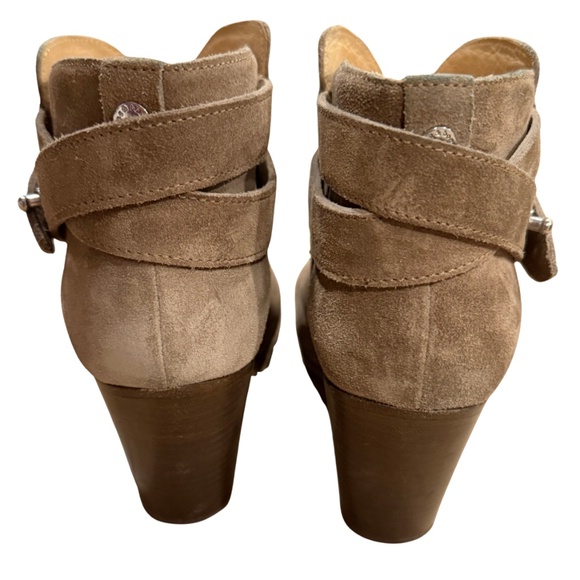 RAG & BONE Ankle Booties Women's Harrow Cap Suede Leather Taupe 38.5 US 7.5 - Picture 3 of 9